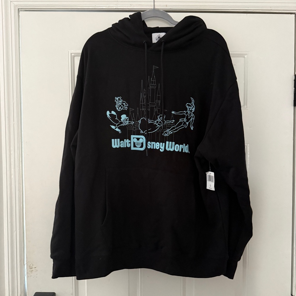 NWT Walt Disney World Parks Peter Pan Hoodie Sweatshirt Black XL